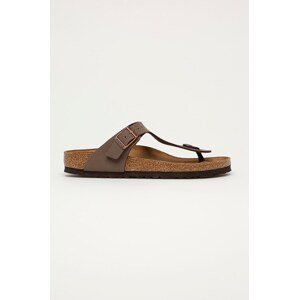 Japanke Birkenstock Gizeh za žene, boja: smeđa, ravni potplat, 43753