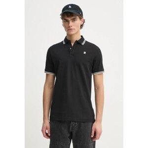 Polo majica G-Star za muškarce, boja: crna, bez uzorka