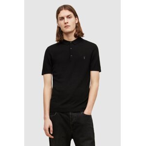 Polo majica AllSaints za muškarce, boja: crna