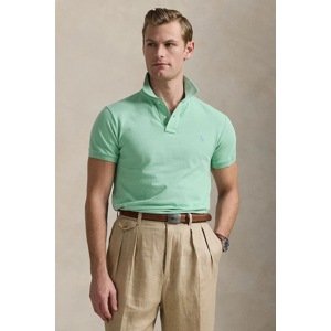 Pamučna polo majica Polo Ralph Lauren boja: tirkizna, bez uzorka, 710536856