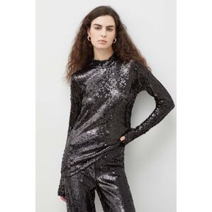 Bluza Bruuns Bazaar za žene, boja: crna, bez uzorka