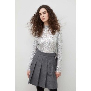 Bluza Bruuns Bazaar za žene, boja: srebrna, bez uzorka