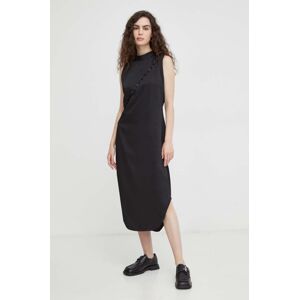 Haljina Bruuns Bazaar boja: crna, midi, ravna