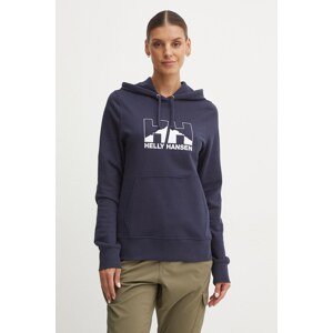 Dukserica Helly Hansen NORD GRAPHIC za žene, boja: tamno plava, s kapuljačom, s tiskom, 62981