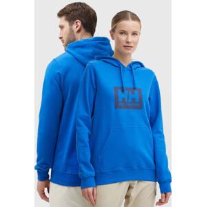 Pamučna dukserica Helly Hansen s kapuljačom, tiskom