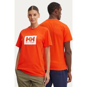 Pamučna majica Helly Hansen TOKYO boja: narančasta, s tiskom, 53285