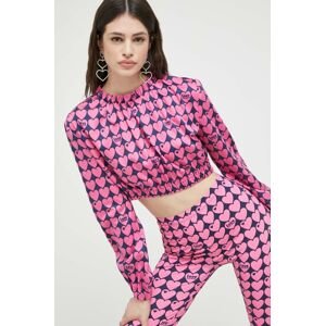 Bluza Love Moschino za žene, boja: ružičasta, s uzorkom
