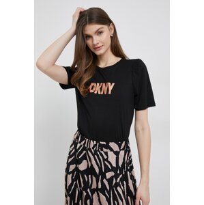 Majica kratkih rukava Dkny za žene, boja: crna
