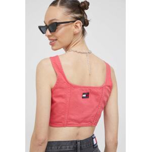 Top od trapera Tommy Jeans boja: ružičasta