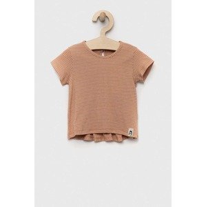Majica kratkih rukava za bebe United Colors of Benetton boja: bež