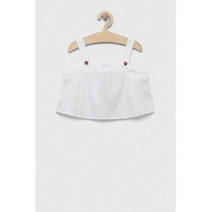 Dječja pamučna bluza United Colors of Benetton boja: bijela, glatka