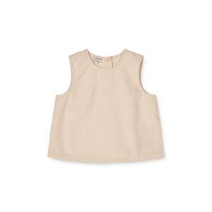 Pamučna bluza za bebe Liewood boja: bež, glatka