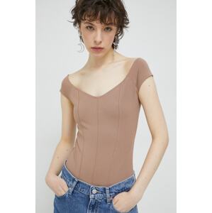 Bodi Abercrombie & Fitch za žene, boja: bež