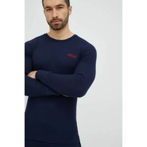 Pidžama dugih rukava Polo Ralph Lauren boja: tamno plava, s tiskom, 714899615
