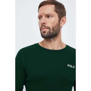 Pidžama dugih rukava Polo Ralph Lauren boja: zelena, s tiskom, 714899615