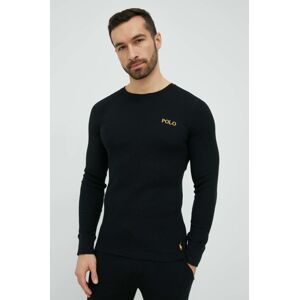 Pidžama dugih rukava Polo Ralph Lauren boja: crna, s tiskom, 714899615