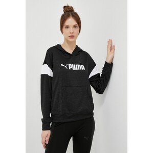 Dukserica za trening Puma Fit Tech boja: crna, s kapuljačom, s uzorkom