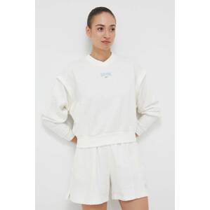 Dukserica Reebok Classic za žene, boja: bež, melanž, HT7856-CHALK