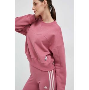 Dukserica adidas za žene, boja: ružičasta, glatka