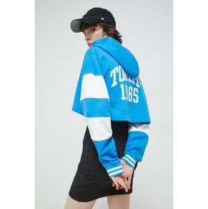 Dukserica Tommy Jeans za žene, s kapuljačom, s uzorkom
