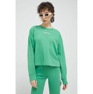 Dukserica Tommy Jeans za žene, boja: zelena, s tiskom