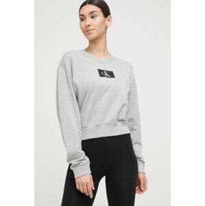 Homewear pamučna dukserica Calvin Klein Underwear boja: siva, 000QS6942E
