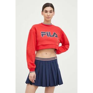 Dukserica Fila x Hailey Bieber za žene, boja: crvena, s tiskom