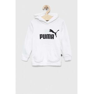 Dječja dukserica Puma ESS Logo Hoodie TR G boja: bijela, s kapuljačom, s tiskom