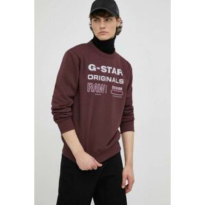 Dukserica G-Star za muškarce, boja: bordo, s tiskom