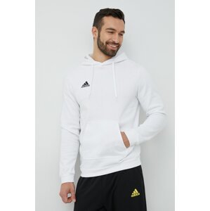 Dukserica adidas Performance Entrada 22 za muškarce, boja: bijela, s kapuljačom, glatka, HG6302