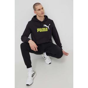 Dukserica Puma za muškarce, boja: crna, s kapuljačom, tiskom, 586765