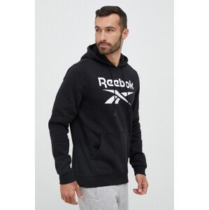 Dukserica Reebok IDENTITY za muškarce, boja: crna, s kapuljačom, tiskom, H54802.100050290