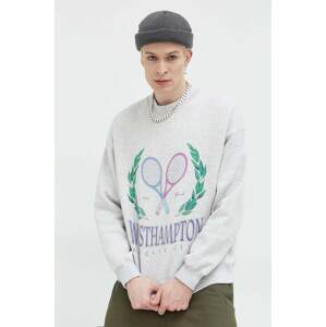 Dukserica Abercrombie & Fitch za muškarce, boja: siva, s tiskom