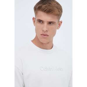 Dukserica za trening Calvin Klein Performance Essentials boja: siva, s tiskom