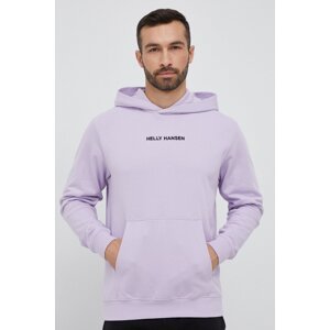 Dukserica Helly Hansen za muškarce, boja: ljubičasta, s kapuljačom, aplikacijom, 53924-699