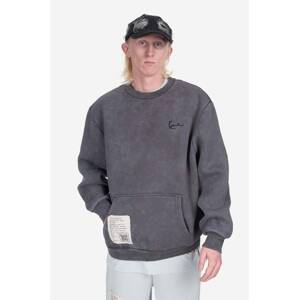 Pamučna dukserica Karl Kani za muškarce, boja: siva, s aplikacijom, 6029145-grey
