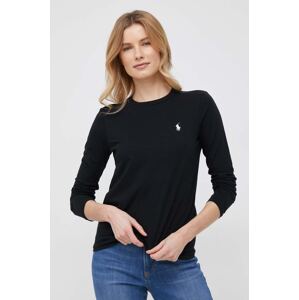 Pamučna majica dugih rukava Polo Ralph Lauren boja: crna, 211898699