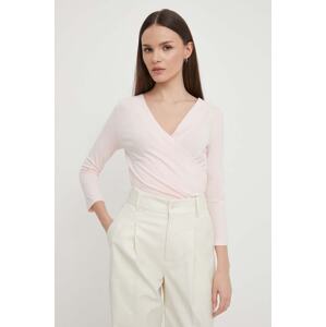 Majica dugih rukava Lauren Ralph Lauren boja: ružičasta, 200824366