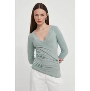 Majica dugih rukava Lauren Ralph Lauren boja: zelena, 200824366