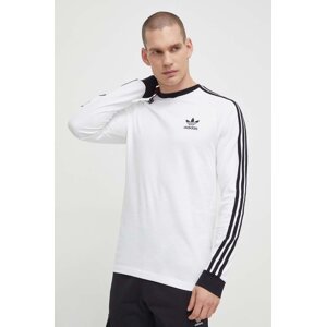 Pamučna majica dugih rukava adidas Originals boja: bijela, s uzorkom, IA4879-WHITE