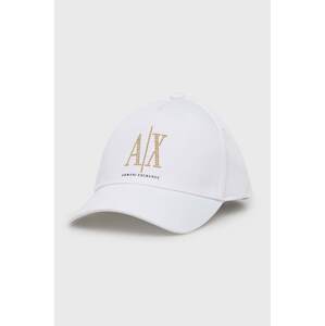Pamučna kapa sa šiltom Armani Exchange boja: bijela, s aplikacijom, 944208 3R131