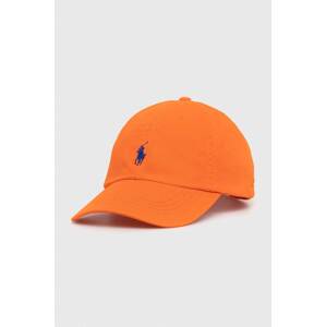 Pamučna kapa sa šiltom Polo Ralph Lauren boja: narančasta, glatka, 211912843