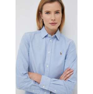 Pamučna košulja Polo Ralph Lauren za žene, regular, s klasičnim ovratnikom, 211891377