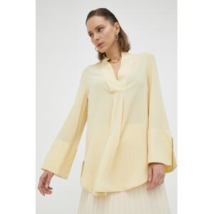 Pamučna bluza By Malene Birger boja: žuta, glatka