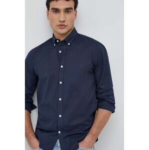 Košulja Lindbergh za muškarce, boja: tamno plava, slim, o button-down ovratnikom