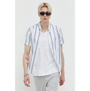 Košulja Abercrombie & Fitch za muškarce, boja: bijela, regular, o button-down ovratnikom
