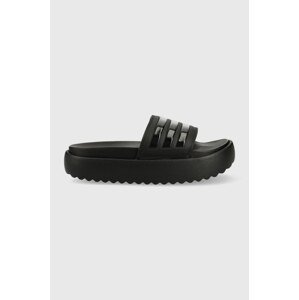 Natikače adidas Adilette Platform za žene, boja: crna, s platformom, HQ6179