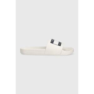 Natikače Tommy Jeans FLAG POOL SLD ESS za žene, boja: bijela, EN0EN02115