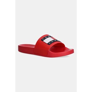 Natikače Tommy Jeans FLAG POOL SLD ESS za žene, boja: crna, EN0EN02115