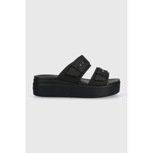 Natikače Crocs Brooklyn Low Wedge Sandal za žene, boja: crna, s platformom, 207431